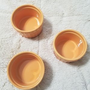 Set of 3 harvest pumpkin orange ramekins